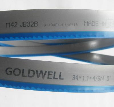 China GOLDWELL High Efficiency Cutting Band Saw Blade HSS M42 67*1.6mm High Quality Bimetal Band Saw Blade For Metal Cutting for sale