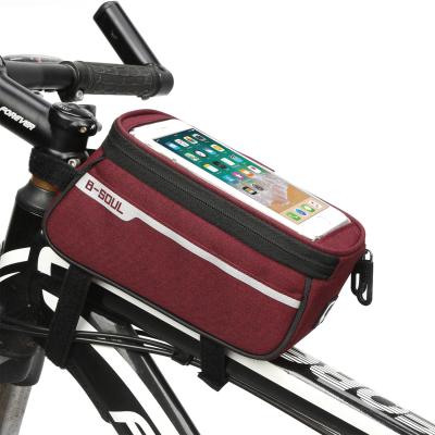 China Polyester Bike Travel 1L Bag Customize Logo Bicycle Gray Cell Phone Bag Bicycle Phone Mount Bag for sale