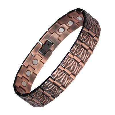 China Therapy Energy Copper Magnetic Bracelet Organic Magnet Casual/Sporting Wholesale Copper Bracelets for sale