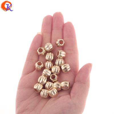 China DIY Jewelry Making Beads Cordial Loose Design 10*11MM 500Pcs Beads Jewelry Accessories Acrylic Beads Gold UV Plating Pumpkin Shape Hand Made for sale