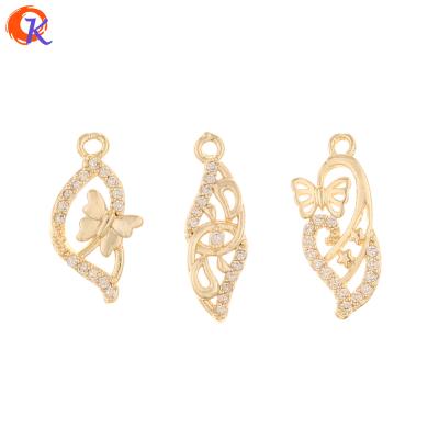 China DIY Jewelry Making Jewelry Accessories Cordial Design 50Pcs Jewelry Accessories DIY Charms Butterfly Shape Earrings Handcrafted CZ Connectors for sale