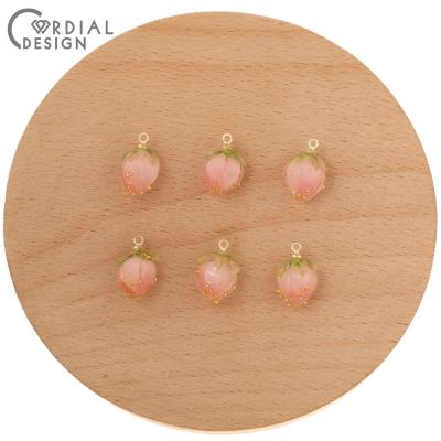 China DIY Jewelry Making Jewelry Accessories Cordial Design 50Pcs 10*15MM Jewelry Accessories Hand Made Charms Decoration Peach Shape DIY Making Earring for sale