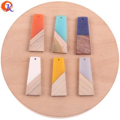 China DIY Jewelry Making Jewelry Accessories Cordial Design 30Pcs 19*49MM Jewelry Accessories Hand Made DIY Making Trapezoid Shape Natural Wood With for sale