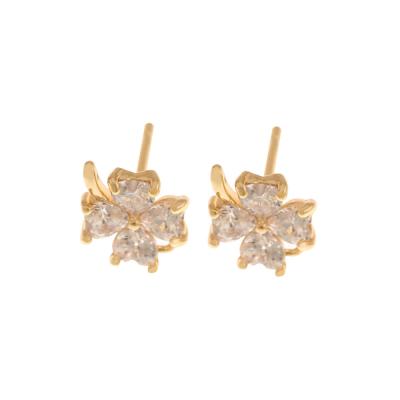 China DIY Jewelry Making Jewelry Accessories Cordial Design 30Pcs 7*9MM CZ Earrings Stud DIY Hand Made Flower Shape Genuine Gold Plating Jewelry for sale