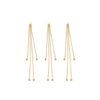 China DIY Jewelry Making Jewelry Accessories Cordial Design 20Pcs 8*85MM Jewelry Accessories Tassel Pendant Hand Made Shape Real Gold Plating for sale