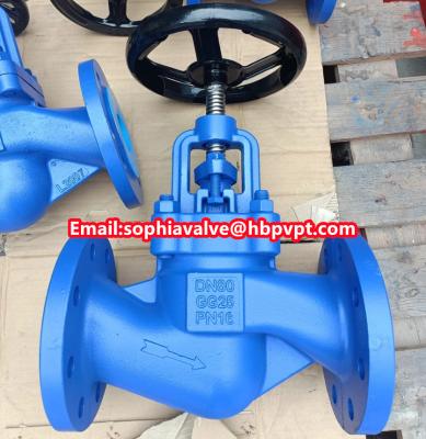 China DN80 GG25 PN16 DIN3356 cast iron globe valve for sale