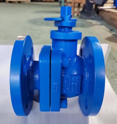 China DIN3357 PN16 GG25 floating flanged ball valve for sale