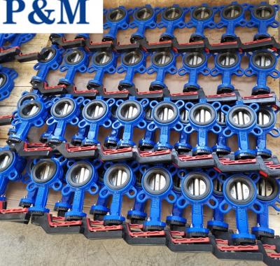 China DIN3354 cast iron wafer butterfly valve without pin for sale