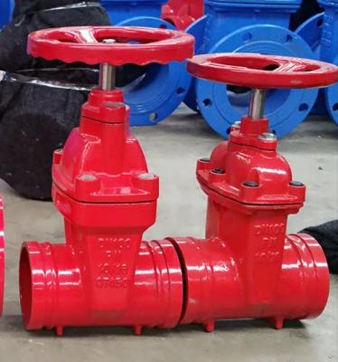 China DN100 cast iron ANSI grooved end gate valve supplier for sale