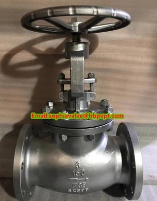 China 6'' CLASS150 WCB cast steel flanged globe valve with handwheel for sale