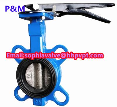 China DIN cast iron wafer butterfly valve with pin for sale