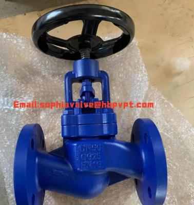 China cast iron DIN3356 bellows globe valve with handwheel for sale