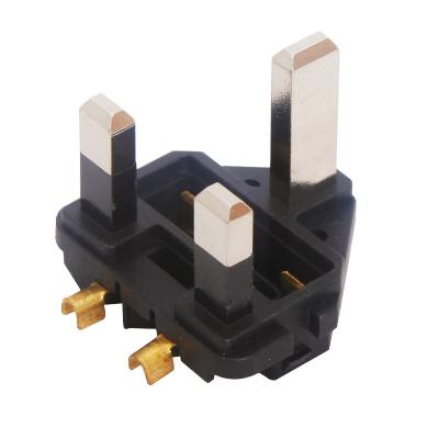 China Newly Arrivals Residential / General Purpose ATSA Approval 13A Type G 2 Brass Cores UK Plug Socket Pins Self Grounding 3 Flat Pins Plug In Inserts For British for sale