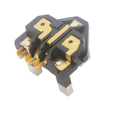 China 3 Pin Customization Flat Power Socket UK Residential / General Purpose British Universal Plug Insert Three Pole Brass Three Core Plug Accessories for sale