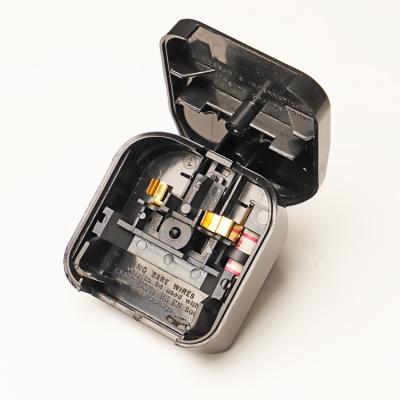 China Residential/General Purpose Black Eu 13a 2 Fork To European UK Wiring 2 Pin Inline Cable Connector British Plug Fused Adapter Plug for sale