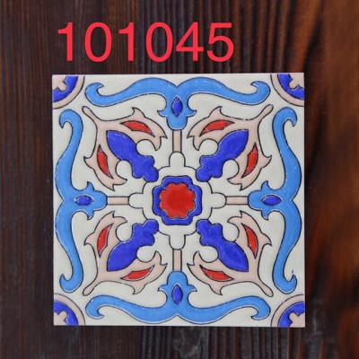 China 100*100 Modern Retro Moroccan Bathroom Wall Tiles Kitchen Balcony Non-slip Small Flower Ceramic Flower Pattern Tile for sale