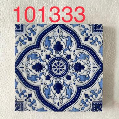 China 100X100mm Hand Painted Flower Background Modern Wholesale Colorful Wall Tile Small Tiles Small Flower Tiles Retro Bathroom Stairs for sale