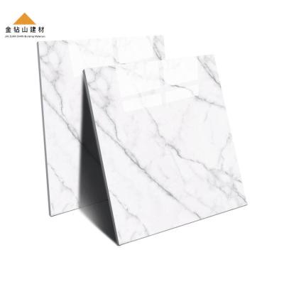 China Modern interior caitaiyang 60x60 stick on wall decoration bathroom white glossy marble floor tile polished living room for sale