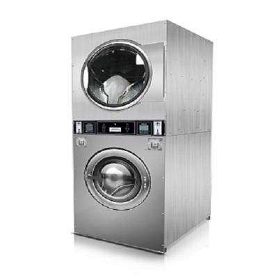 China Stainless Steel Double Stack Washer And Coin Operated Dryer , Washer Combine Dryer Hot Sale In Malaysia for sale