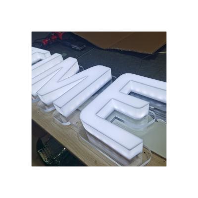 China Buildings Exterior Shop Front Decorative 3D Custom LED Illuminated Acrylic Letter Sign for sale