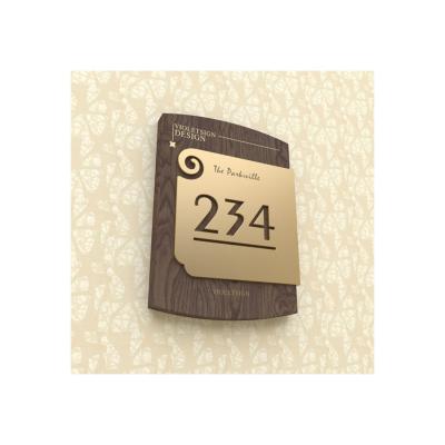 China Modern Hot Selling Bold Solid Wood Visual Effect House Numbers Door Signs for sale