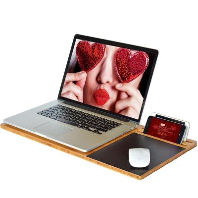 China (Other) Adjustable Bamboo Portable Laptop Desk Stand Bed Sofa Desk Lap Tray for sale