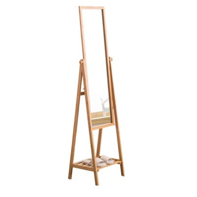 China Bamboo mirror shelf with towel rack rectangle mirror shelf bamboo fabric mirror with shelf for sale