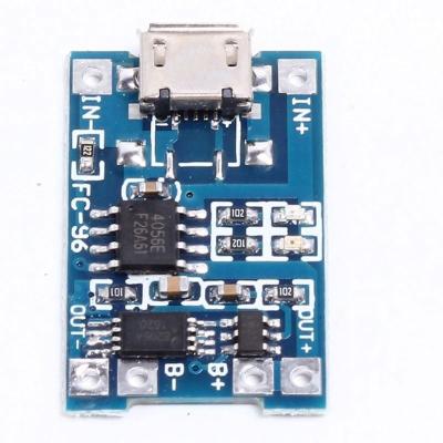 China TP4056 USB 5V 1A 18650 lithium battery charger micro board with charging over discharge battery charger protective board TP4056Micro for sale