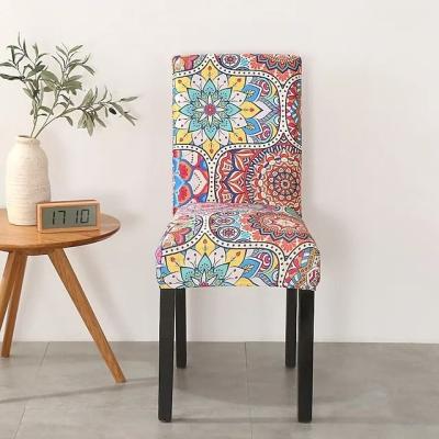 China Durable Elegant Flower Pattern Floral Soft Stretch Hotel Chair Washable Durable Washable Seat Cover For Dining Room Party for sale