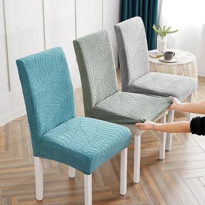 China Durable Washable Stylish Green Jacquard Kitchen Stretch Chair Cover Soft Durable Slipcover For Dining Party for sale