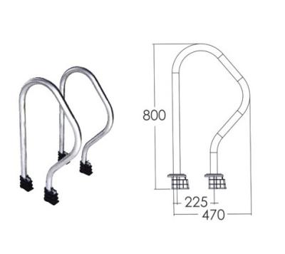 China Tipo trilhos de aço inoxidável da flange da etapa da piscina de 1.0mm à venda