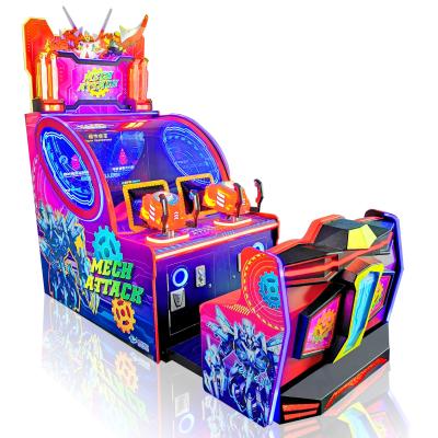 China Hot Wooden+acrylic Mech Attack Redemption Games Pulling Machine For Kids Coin Operated Game Machine for sale