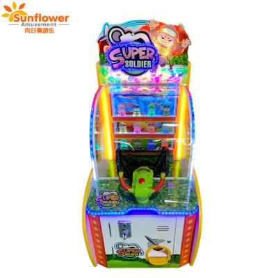 China Wooden+acrylic Super Soldier Indoor Amusement Game Machine Tickets, Coin Pusher Redemption Game Machine for sale