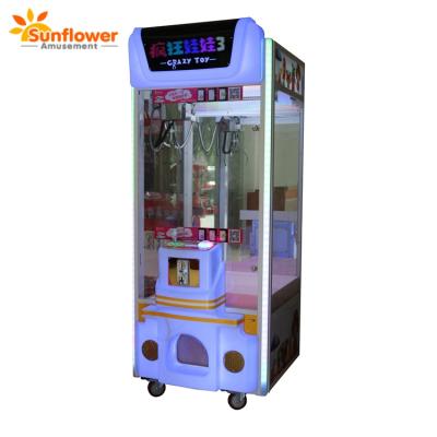 China Wooden + Crazy Blister Toys 3 Factory Price Toy Crane Claw Machine Doll Grabbing Crane Game Machine For Sale for sale