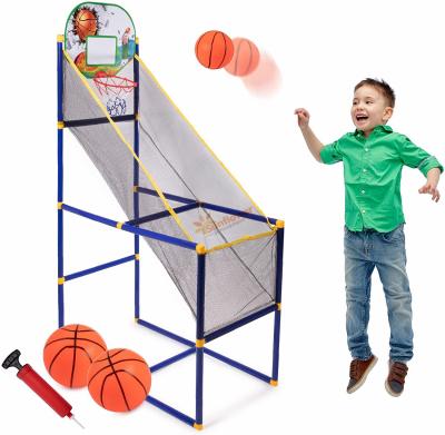 China Iron Pipe Painting Arcade Basketball Hoop Game Basement Toys Basketball Hoop For Kids Indoor Sports Toys for sale