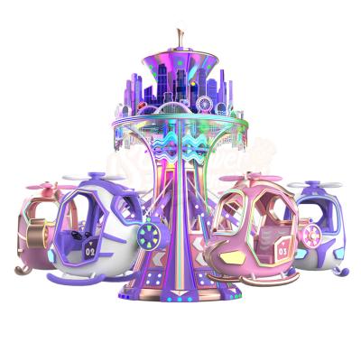 China Metal Kids Swing Indoor Joyful Kids Vanish Round Carousel Machine Supplier For Mall for sale