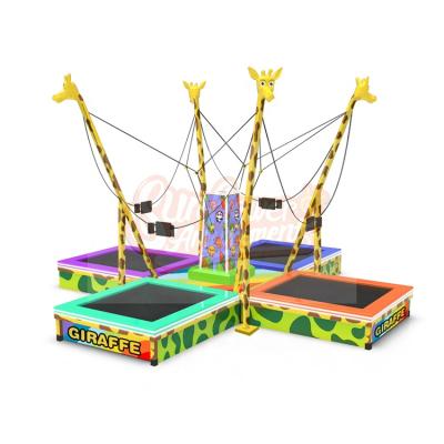 China High Quality Kids Outdoor Play Towers Amusement Park Theme Park Bungee Bounce Electric Trampoline Bed for sale