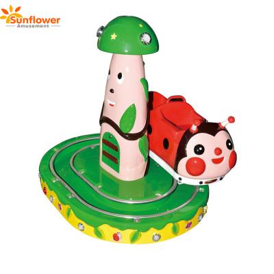 China Beautiful 12v Electric Fiberglass Track Castle Coin Operated Train Kids Ride On Train for sale