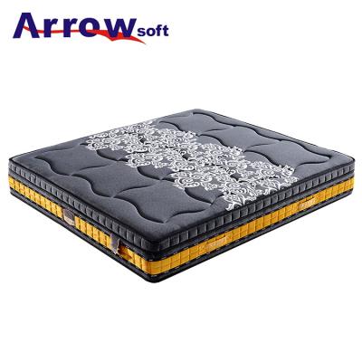 China Rolled Up Luxury Gold Knitted King Fabric Bedroom Memory Foam Spring Mattress for sale