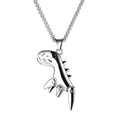 China Newest Design Kids Jewelry Fine Stainless Steel Cute Animal Dinosaur Lovely Pendant Necklace for sale