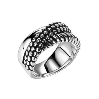 China Factory Direct Fashion Hip Hop Jewelry Stainless Steel Band Vintage Silver Men's Rings for sale