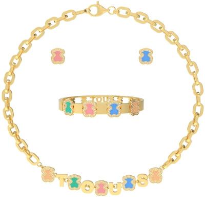 China Wholesale FASHIONABLE Designer Famous Brand Jewelry Set of Enamel Crystal Bear Jewelry Stainless Steel for sale