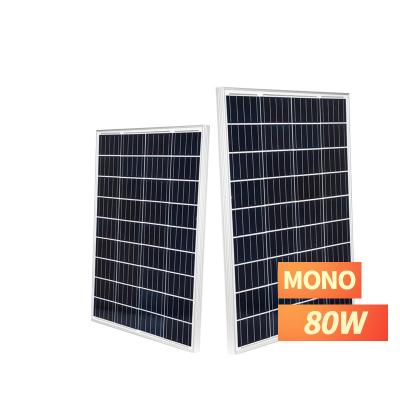 China 80w Solar Panel 80W 6V 12V 18V Mono Panel 158.75mmx158.75mm for sale