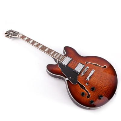 China Maple Left Hand Handed Left Handed Custom Jazz Body Hollow Hole F Guitarra Chinese Electric Guitar Guiter Guitarra gitar for sale