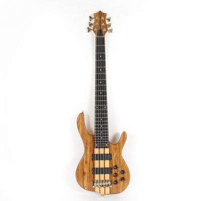 China High Quality Maple Custom OEM Made In China Neck Through Body 6 Six String Zebra Electric Bass Guitars for sale