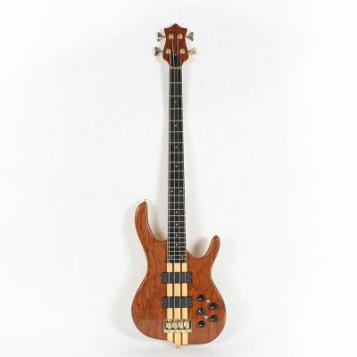 China High quality maple custom OEM made in china neck through body 4 four string ebana electric bass guitar for sale