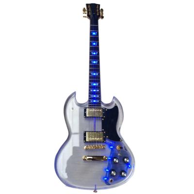 China Good quality acrylic blue led gitar guitars electro electricas electric guitar gitar light acrylic guiter guitarra for sale