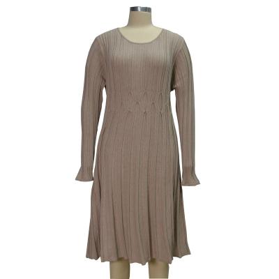 China Anti-wrinkle 2021 elegant all over skirt oversized smocked pleated knitted dress knitwear for sale