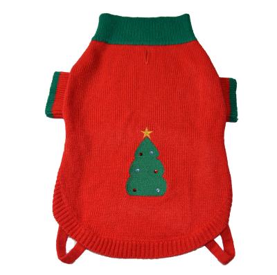 China Turtle Neck Doggie Sweater Christmas Tree Embroidery Knitwear EM7403 for sale