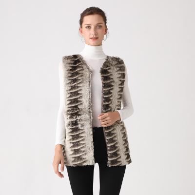 China F/W 2021 Women Breathable Animal Like Fur Open Front Cardigan Sweater for sale